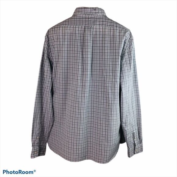 Bloomingdale's The Men's Store Grey Checked Button Up Shirt Cotton Stretch 2XL - Picture 4 of 8